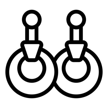 Beyaz arka planda çift yuvarlak şekilli bir çift küpe