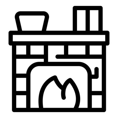 Sıcak şömine odun yakar, soğuk bir kış gününde sıcaklık ve konfor sağlar.