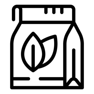 Çevre dostu ürün içeren, fermuarlı kilitli bir kağıt paketi temsil eden basit bir simge