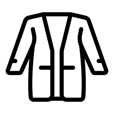 Askıda asılı uzun kollu bir ceketin çizgi simgesi