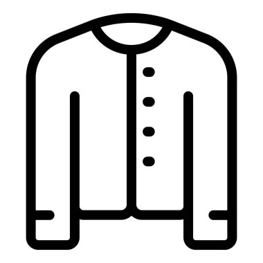 Bu simge, düğmeleri olan bir hırkayı tasvir ediyor. İş kıyafetlerini ya da ofis kıyafetlerini temsil etmek için mükemmel.