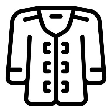 Şık bir ceketin basit, kalın çizgili bir simgesi. Kıyafet ve tarzı temsil etmek için mükemmel.