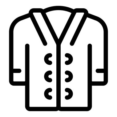 Çift göğüslü ceketin sade ama şık bir çizgisi var. Moda, giysi ya da tarzı temsil etmek için mükemmel.