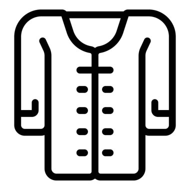 Geleneksel Çin kıyafetlerini temsil eden basit siyah çizgi sanat simgesi