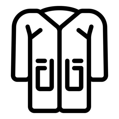 Laboratuvar ortamlarında bilim adamları, doktorlar ve sağlık görevlileri tarafından sıklıkla giyilen basit bir laboratuvar önlüğü simgesi.