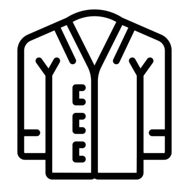 Akıllı ceketin basit çizgi simgesi, iş kıyafetlerini temsil etmek için mükemmel.