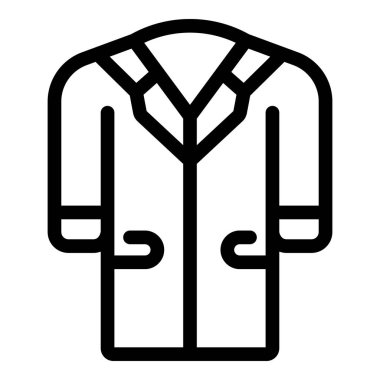 Doktorların laboratuvar önlüğünün basit bir simgesi. Sağlık, tıp ve tıp uzmanlarını sembolize ediyor.