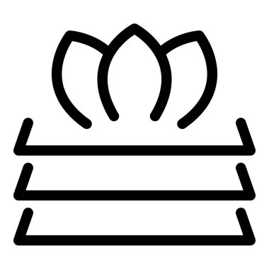 Gaz sobasının üç alevle yanan çizgi simgesi