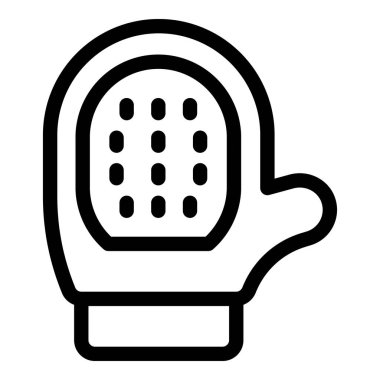 Sıcak tavaları tutmak için silikon tutacağı olan bir mutfak eldiveninin simgesi.