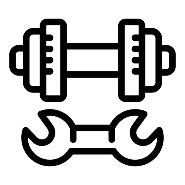 stock vector Simple bold line icon representing the concept of gym equipment maintenance, repair or installation