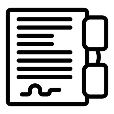 Bir sözleşmenin basit satır simgesi ya da okuma gözlüklü diğer yasal belgeler