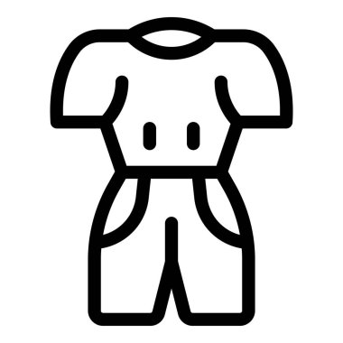 Koruyucu giysinin basit çizgi simgesi, tehlikeli ortamlarda işçi güvenliğini sağlamadaki temel rolünü vurguluyor.