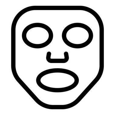 Kolay nefes alabilmek için ağzı açık bir yüz maskesi çizgisi simgesi.