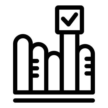 Basit bir çizgi grafiği pozitif büyüme ve hedefe ulaşmayı gösteriyor.