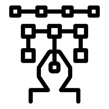 Veri bloklarını bağlayan programlama kodu kavramını temsil eden algoritma simgesi