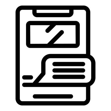 Metin satırlı sohbet baloncuğu gösteren akıllı telefon, çevrimiçi cep telefonu mesajlaşma kavramı