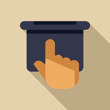 Boş ekrana dokunan ya da işaret eden işaret parmağı uzatılmış bir el