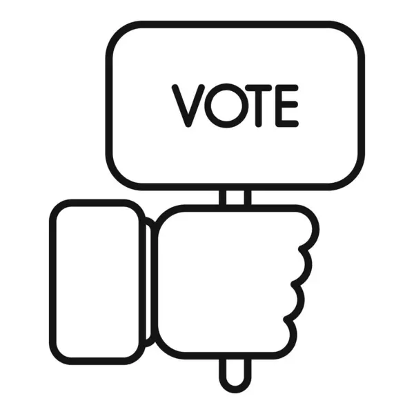 Stock vector Hand holding vote placard sign political election concept