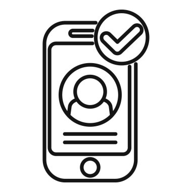 Onaylanmış bir kullanıcı profilini işaretli bir simgeyle gösteren akıllı telefon, başarılı hesap doğrulamasını temsil ediyor
