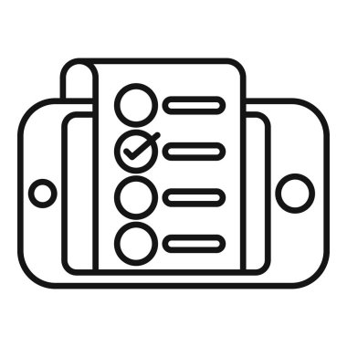 Ekranında anket olan bir akıllı telefonun satır simgesi, bir cevap kontrol edilir