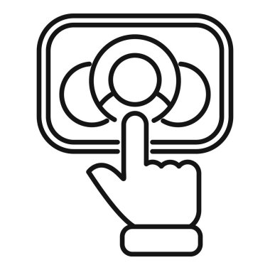 Finger bir kişi simgesi ile bir düğmeye basıyor, işe alma sürecini sembolize ediyor