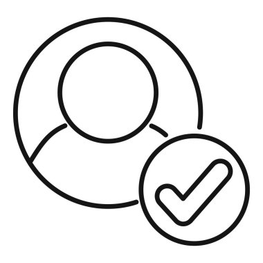 Bir kullanıcı hesap profilinin satır resim simgesi başarılı doğrulamayı gösteren bir işaretli