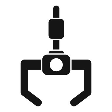 Robot kol tutucunun siyah silueti, otomasyon ve imalatta yaygın bir araçtır.