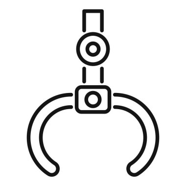 Beyaz arkaplanda iki pençesi olan basit bir robot kol kavrayıcı simgesi