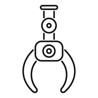 Endüstriyel robot kolu iki pençe simgesi ile kavrama
