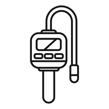 Metan seviyesi, çizgi simgesi tasarımı gösteren dijital gaz dedektörü ölçüm aracı