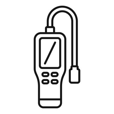 Metan seviyesini ölçen bir gaz dedektörünün çizgi resim simgesi