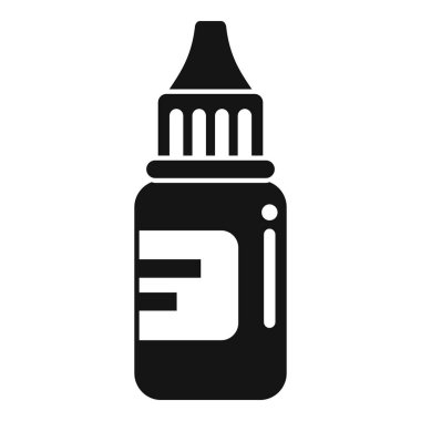 Tam uygulama için ince ağızlı basit siyah beyaz bir mürekkep şişesi simgesi