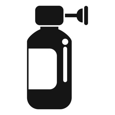 Burun tıkanıklığını tedavi etmek için burun spreyi şişesini temsil eden siyah sembol.