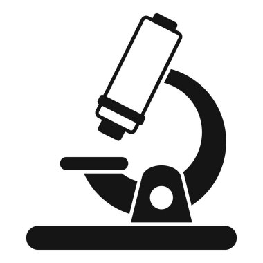 Bir mikroskobun siyah silueti bilim ve araştırmayı temsil etmek için mükemmel bir örnek analiz ediyor.