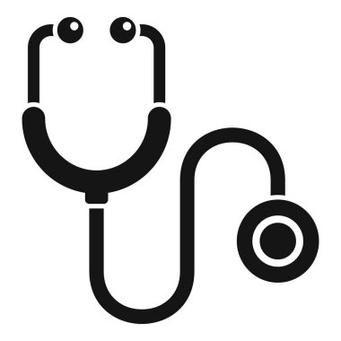 Basit bir steteskop simgesi. Doktorların hastaların kalp atışlarını dinlemek için kullandığı bir alet.