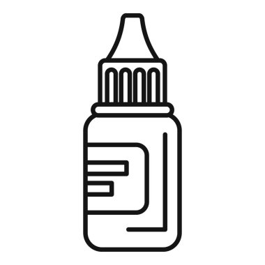 Bir ilaç şişesinin basit çizgi simgesi, genellikle çeşitli tedaviler ve uygulamalar için kullanılır.