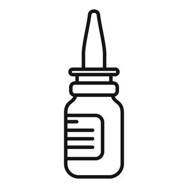 Burun spreyi ikonu, burun deliklerine ilaç ulaştırmak için kullanılan yaygın bir yöntemi temsil ediyor.