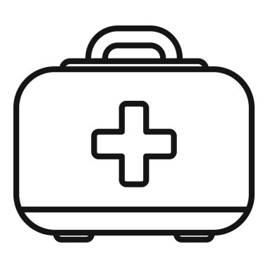 Bu basit ilk yardım çantası simgesi tıbbi ekipmanları ve acil durum hazırlığını temsil ediyor.
