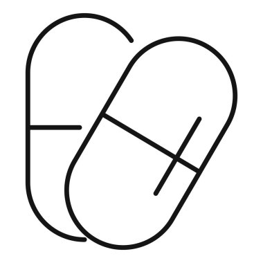 İlaç ve ilaç ürünlerini temsil eden iki hapın basit çizimi