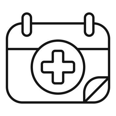 Takvimin en basit simgesi, doktor randevusu veya sağlık hizmetleri etkinliğini gösteren önemli bir sağlık haçı içermesidir.