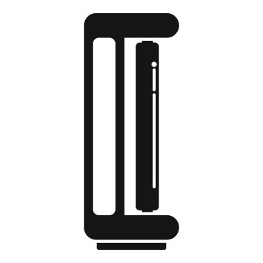 Ses komutlarını dinleyen akıllı bir hoparlörün siyah simgesi