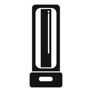 Modern bir hava temizleyicisinin siyah silueti, kapalı hava kalitesini arttırmaya yardımcı olur.