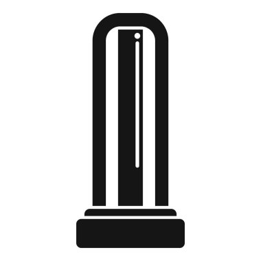 Ultraviyole ışık dezenfeksiyonunun sembolü olan sterilize ışınları yayan UV lamba ikonu