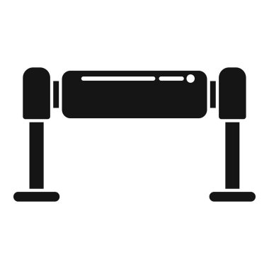 Beyaz arkaplanda basit bir şekilde araç servis istasyonu kaldırıcı simgesi