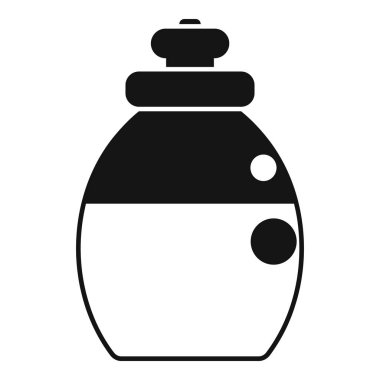 Parfüm şişesinin siyah ve beyaz simgesi parfüm ve kokuyu temsil eder.