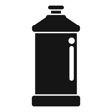 Plastik bir spor şişesinin kapağı kapalıyken sade siyah simgesi sağlıklı bir yaşam tarzını teşvik ediyor.