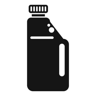 Temizlik ürünleri içeren plastik bir şişenin siyah siluet simgesi