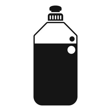 İçinde sıvı bulunan siyah şişe beyaz arka planda duruyor.
