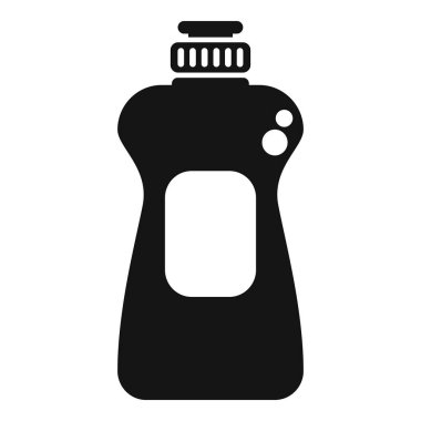 Model tasarımın için üzerinde boş etiket olan siyah plastik deterjan şişesi