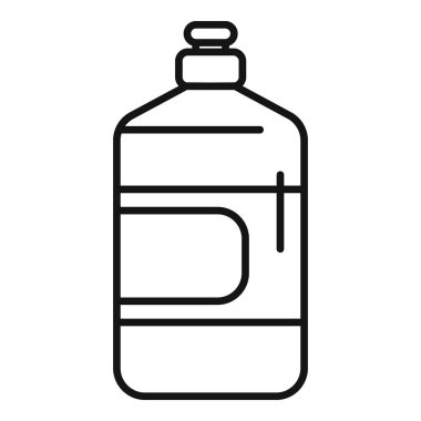 Ağ ve mobil için ince çizgili büyük plastik şişe, modern minimal düz tasarım